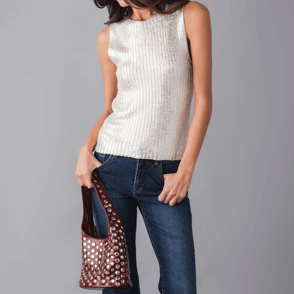 Elan Lurex Knit Sleeveless Top - Picture 2 of 12